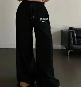 Black Wide Leg Los Angeles Sweatpants