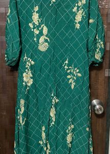 Elegant Green Floral Kurta