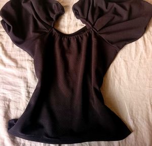 Black Puff Sleeve Top