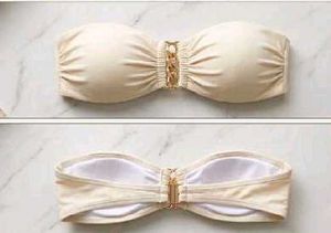 Strapless Bikini Top with Gold Detail