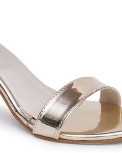 Elegant Gold Ankle Strap Heels