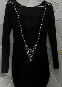 Black Pearl Embellished Dress
