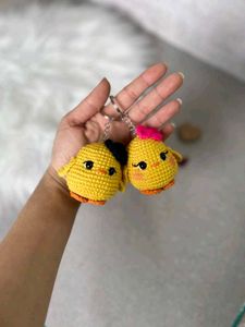 1Cute Crochet Chick Keychains