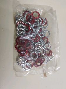 Sparkling Decorative Charm Rings (Red/Pink)