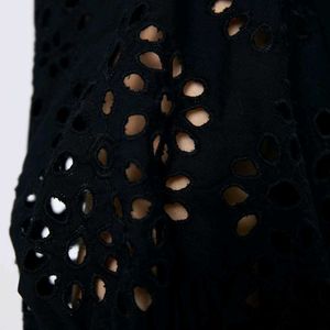 Chic Black Broderie Anglaise Mini Dress