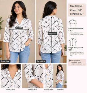 Stylish White Geometric Print Shirt