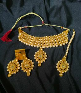 Elegant Pearl & Stone Jewelry Set