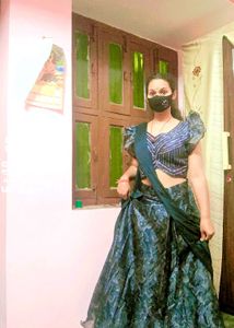 Sparkling Teal Lehenga with Blouse