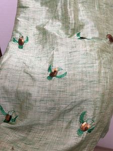 sea green linen  kurta