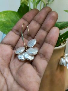 Faux Pearl Cluster Drop Earrings