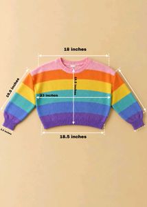 MULTICOLOR RAINBOW STRIPED CROPPED SWEATER
