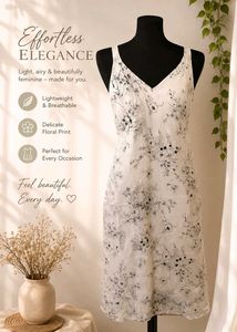 Lightweight Floral Print V-Neck Dress