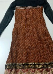 black and brown anarkali