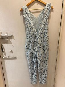 Elegant Blue Lace Jumpsuit