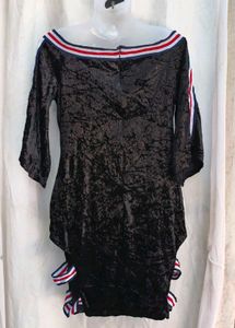 Crushed Velvet Off-Shoulder Dress