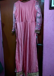 Beautiful Pink Embroidered Ethnic Gown