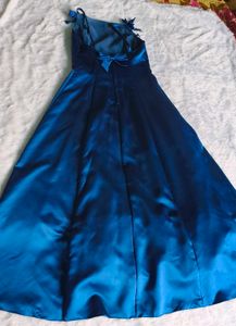 Elegant Royal Blue Bow Detail Maxi Dress