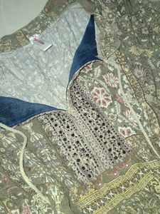 Boho Print Kurta with Flair Sleeves