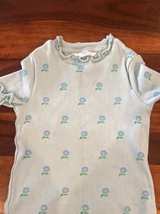 Light Blue Floral Print Top