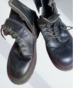 Black Leather Lace-Up & Zip Boots