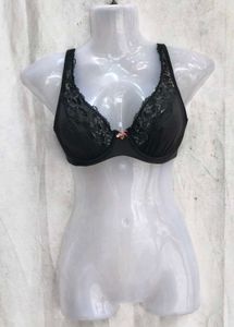 I. Lace Trimmed Black Bra