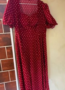 Charming Red Heart Print Dress