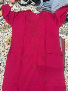 Beautiful Pink Embroidered Kurta