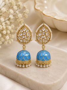 Stunning Blue Jhumka Earrings