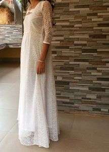 Elegant White Lace Maxi Dress