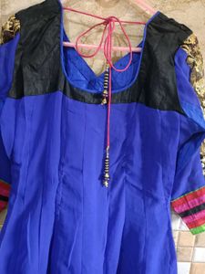 Vibrant Blue Embroidered Kurta bust 36, west 34,le
