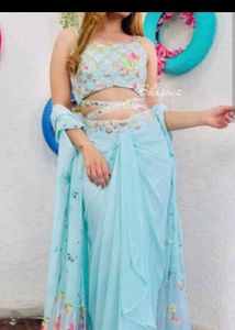 Designer Blue Lehenga Choli Set