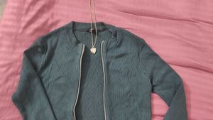 Teal Zipper Cardigan🧚