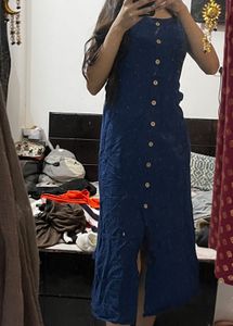 TRENDS Blue Printed Button-Down Kurta