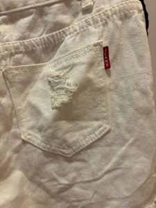 Gothic White Distressed Denim Shorts