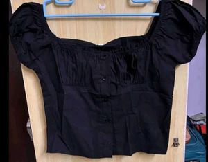 black button down top