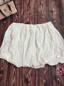 White Cotton Bubble Skirt