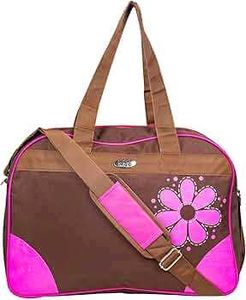Stylish Brown & Pink Floral meemee diaper Bag