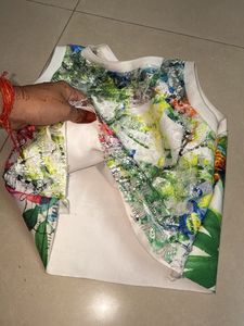 Girls' Butterfly Sleeveless Top &amp; Royal Blue Skirt