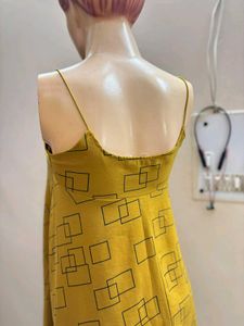 Stylish Yellow Geometric Print Dress