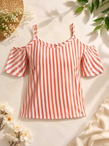 Women’s Stylish Striped Cold Shoulder Top | Casual