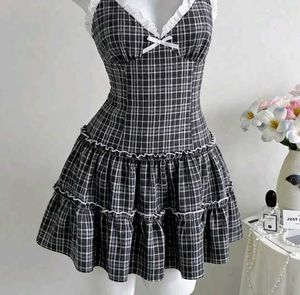 y2k Cute Plaid Mini Dress