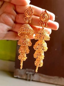 3 Layerd Golden Jhumka