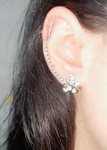 Sparkling Butterfly Drop Earcuffs