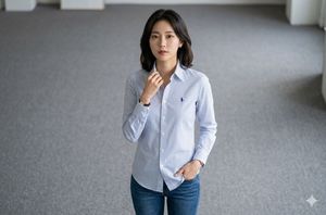 Women's Ralph Lauren Slim Stretch Striped Shirt -