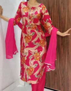 Rani Pink Embellished 3 Piece Suit Set