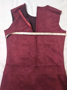 Stylish Burgundy Suede Dress