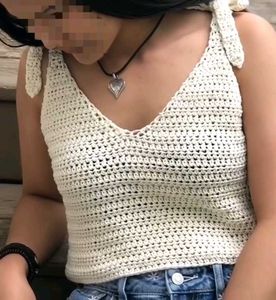 Summer Crochet Tie-Strap tank Top