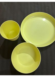 Ikea Yellow Set Of Plate, Bowl And Glass