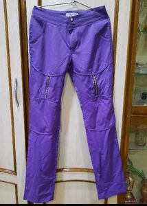 Vibrant Purple Zipped Pants