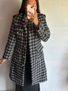 Chic Plaid Tweed Coat